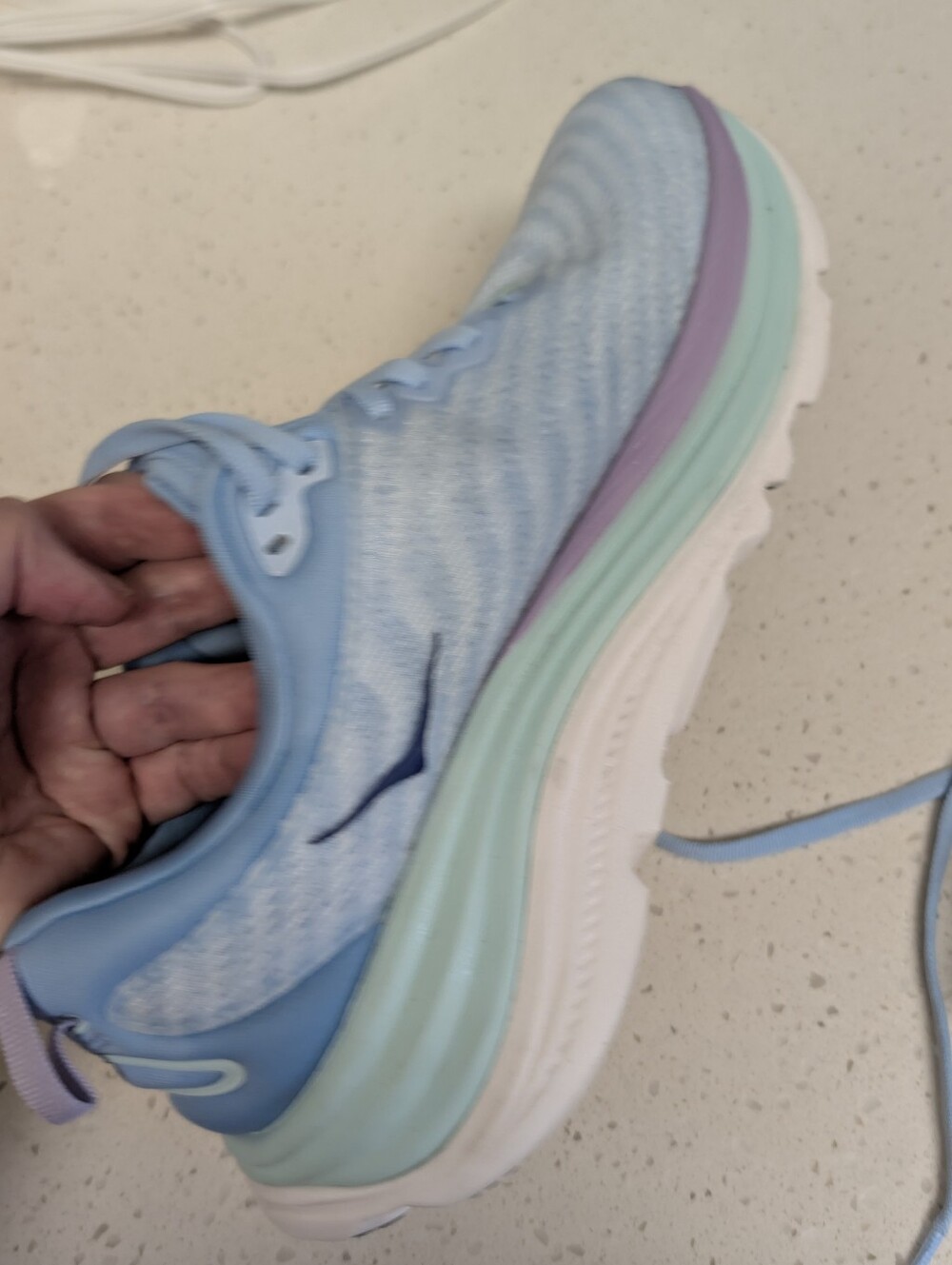 Hoka Women's Light Blue Pastel Running Shoes - Mint & Lavender Accents - Picture 7 of 13